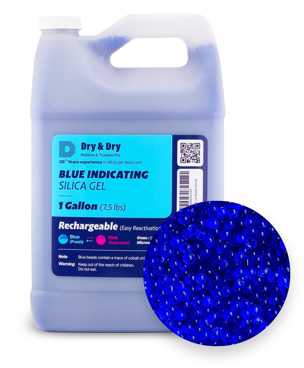7.5 LBS] Blue Indicating Silica Gel Beads (Blue / 7.5 LBS)