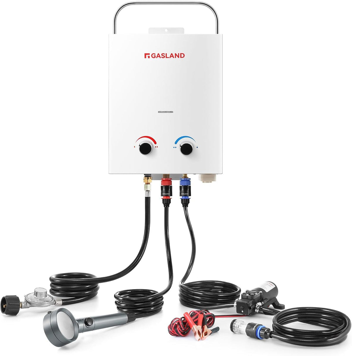 5L 1.32GPM Portable Propane Tankless Water Heater with 1.32GPM Water Pump and Pipe Strainer