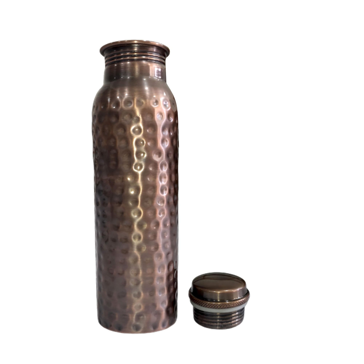 Feather Printed Copper Water Bottle Leak Proof Ayurvedic Drinkware Copper Vessel for Sports (950 ml / Design 23)