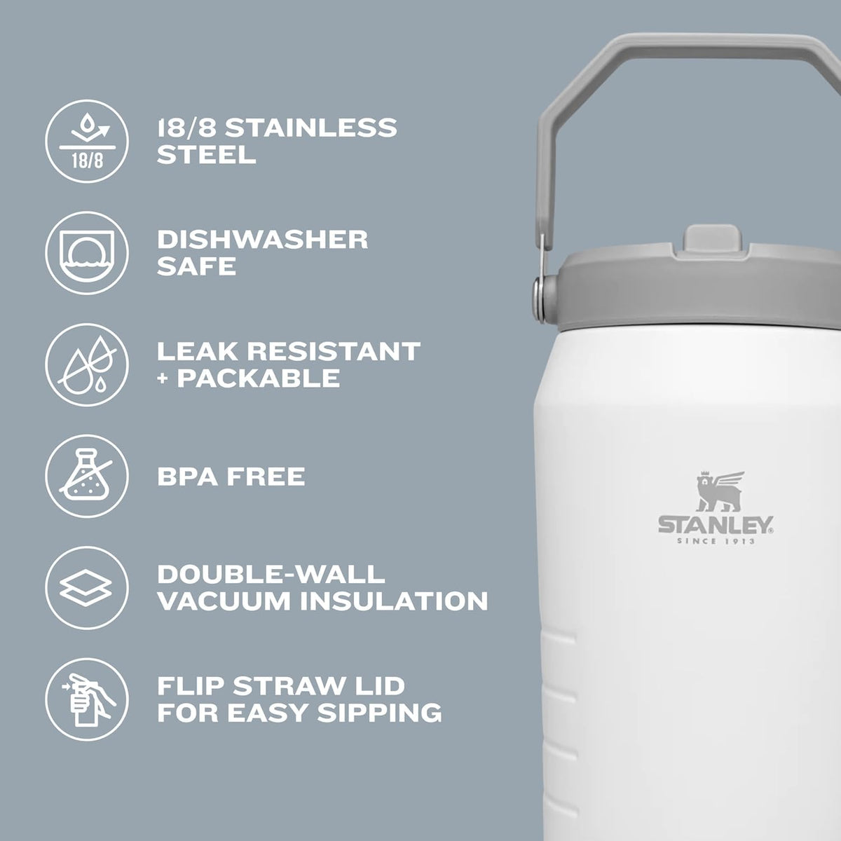 IceFlow Flip Straw 2.0 Jug (Black / 64 Ounces)
