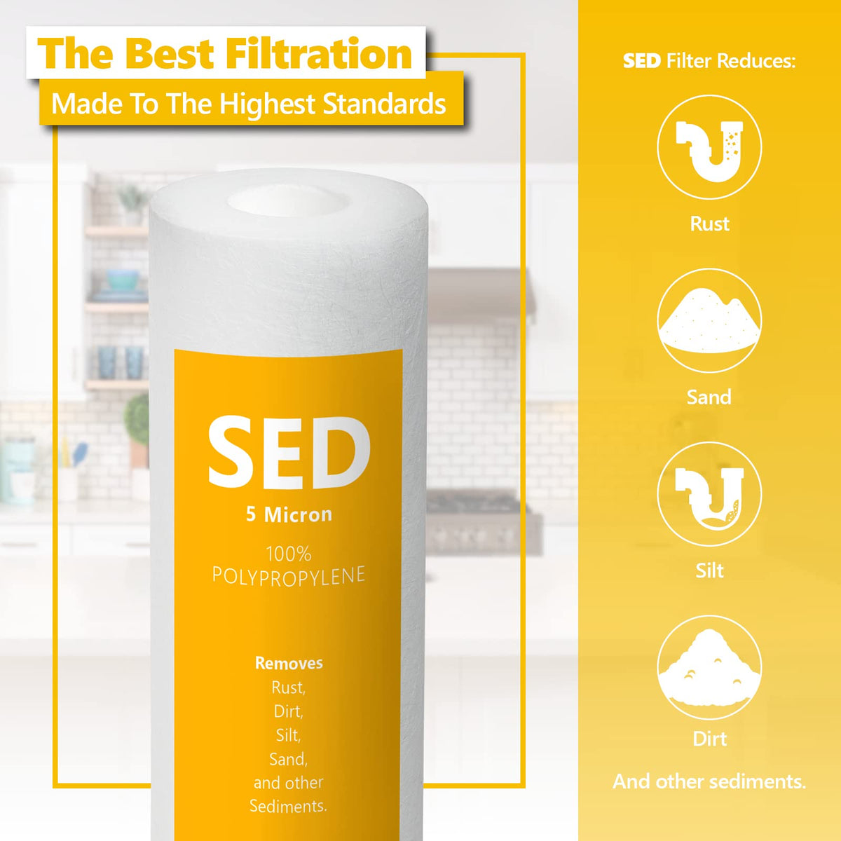 1 Pack Sediment Water Filter Replacement (5 Micron / 1 Count (Pack of 1))