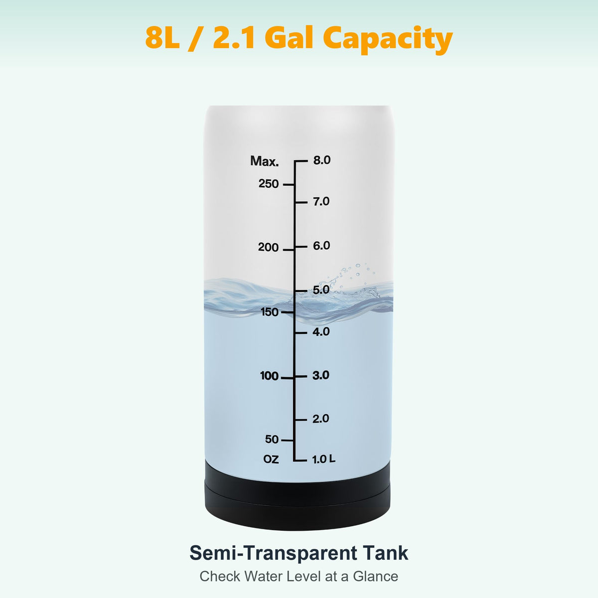 8L/2.1-Gal Portable Shower for Beach & Camping, 10 Spray Patterns (White-8L)