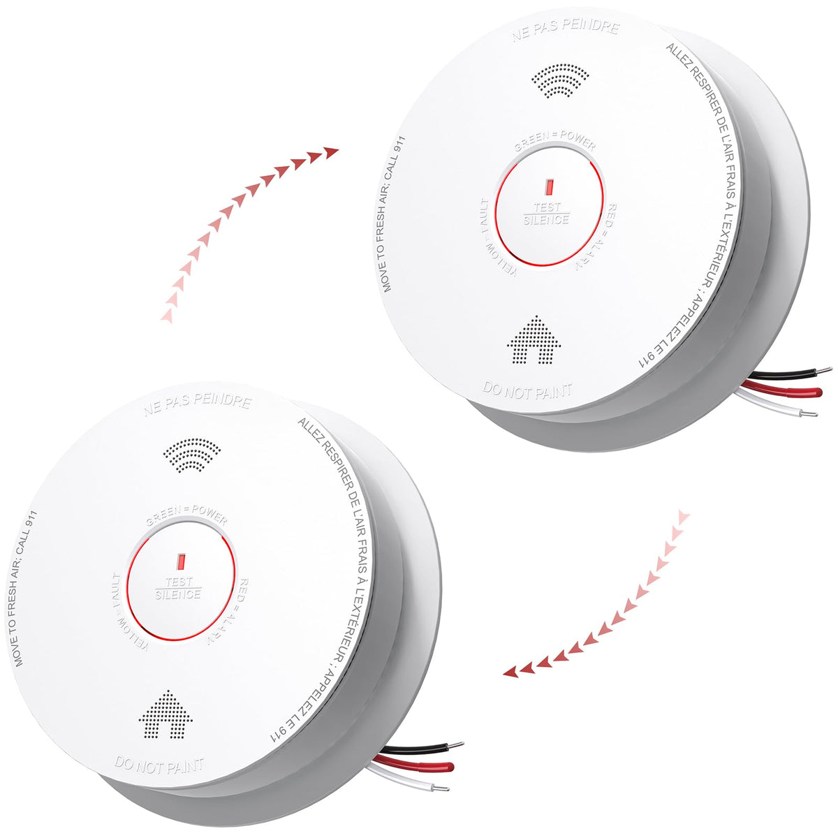 Siterlink Hardwired Smoke Detector and Carbon Monoxide Detector 2 Pack (Hardwired Interconnected Model / 2 Pack)
