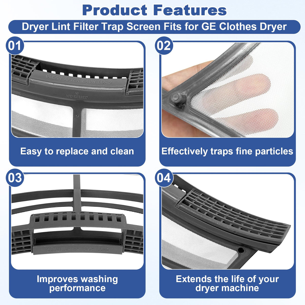 Dryer Lint Screen Filter Replacement CompatibleWith GE WE16X32537