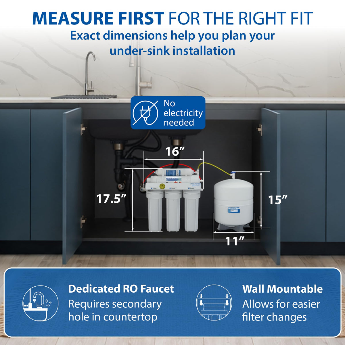 RO-90, 5-Stage Under Sink Reverse Osmosis System, 90 GPD (RO System)
