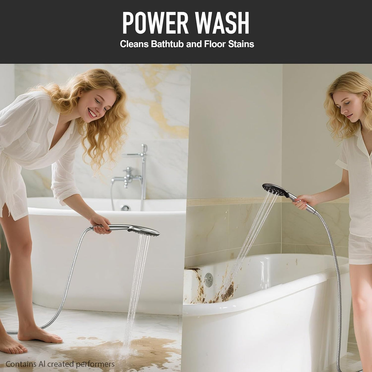14" Wide Rain Shower Head with Handheld (Chrome / 14 Inch High Pressure)