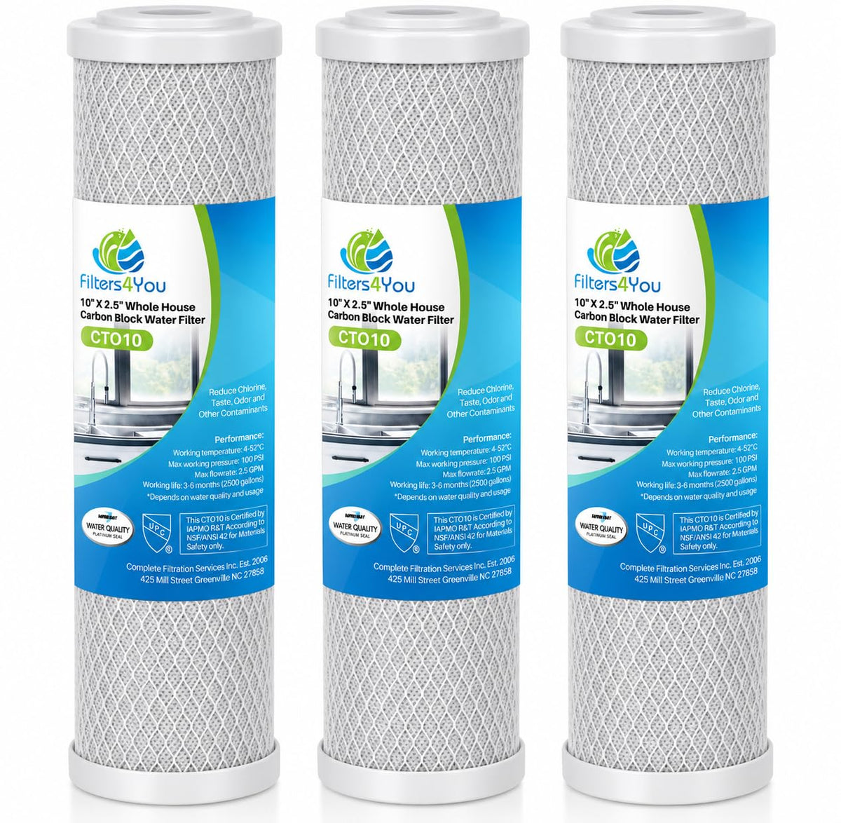 5 Micron 10x2.5 Carbon Block Filter for EP (3 Pack)