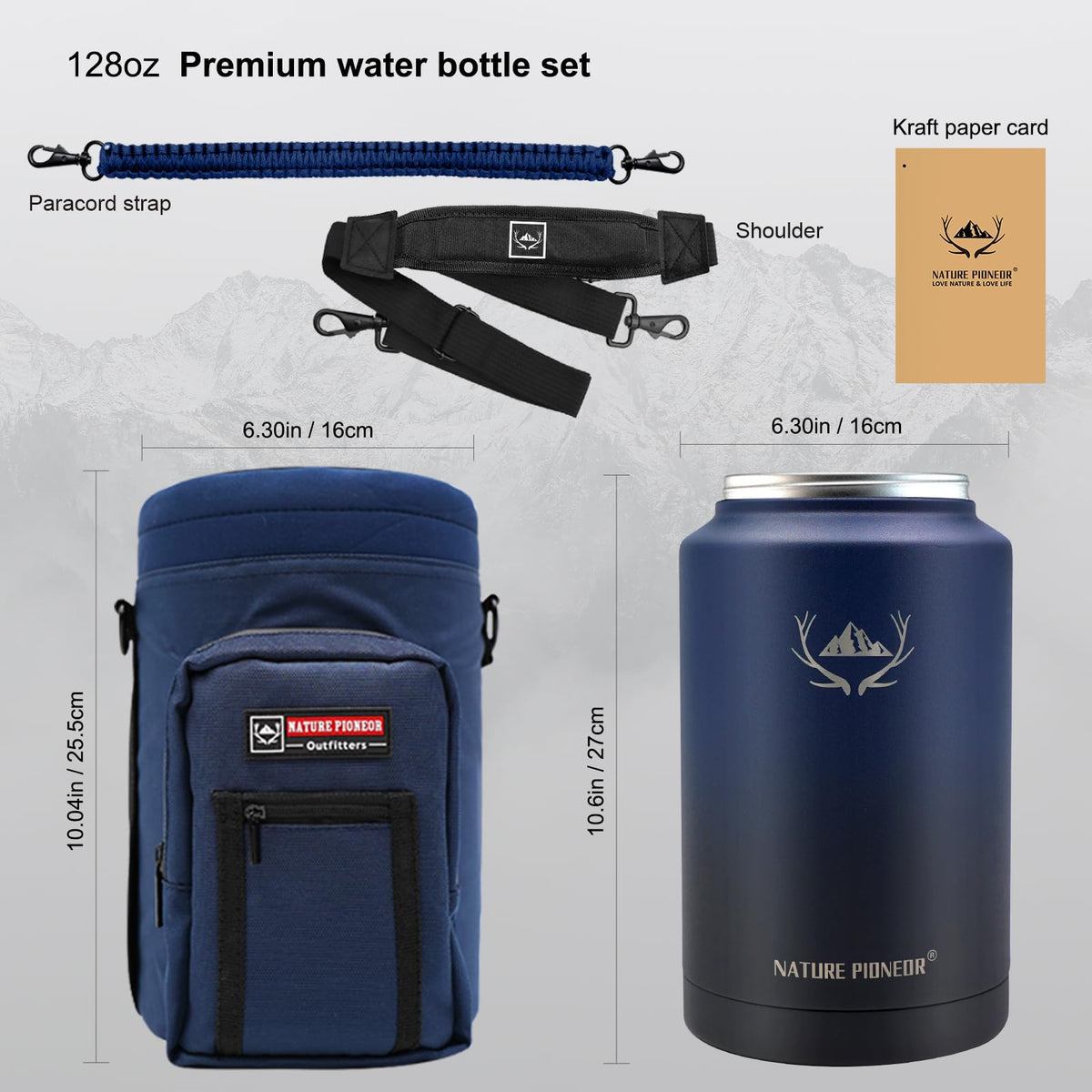 1 Gallon 128oz (Navy Blue / 128 Ounces)