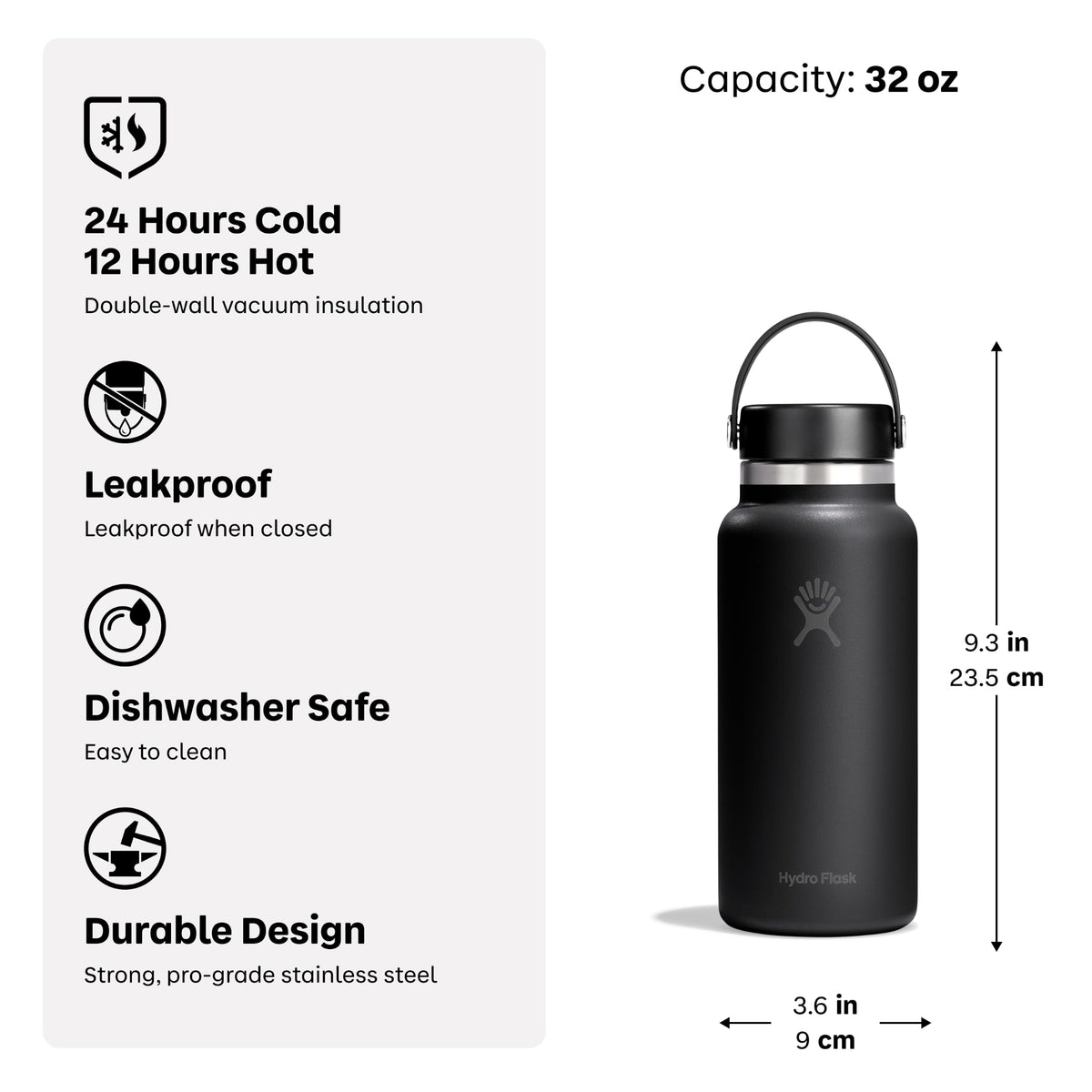 Water Bottle Insulated Stainless Steel (32 Oz / Burgundy)