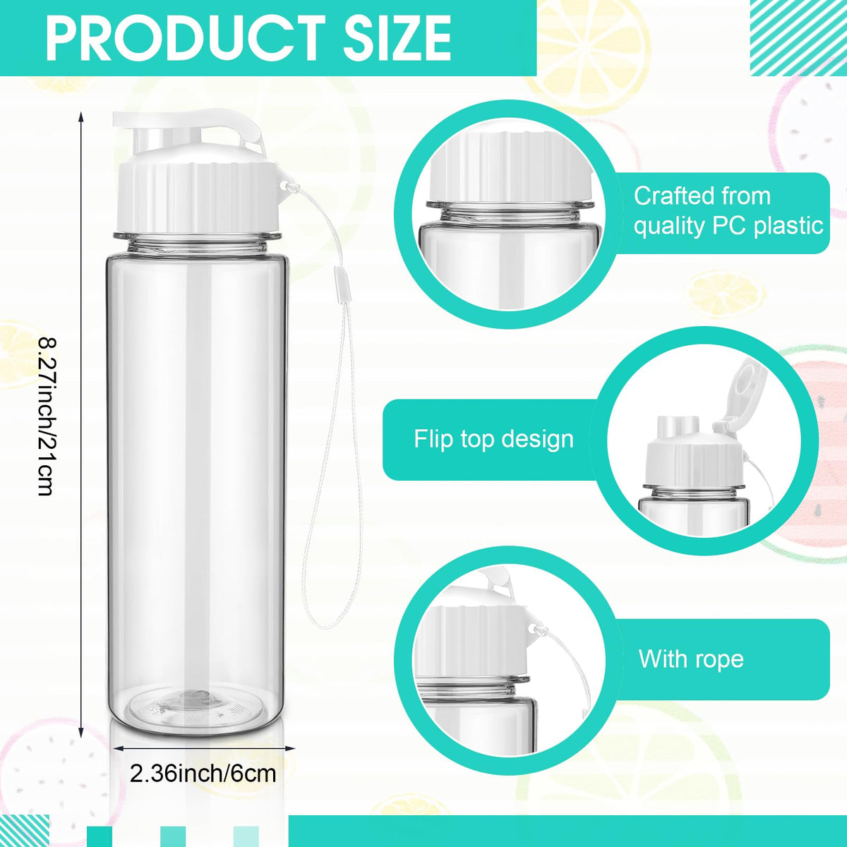 30 Water Bottle Bulk (White / Classic)