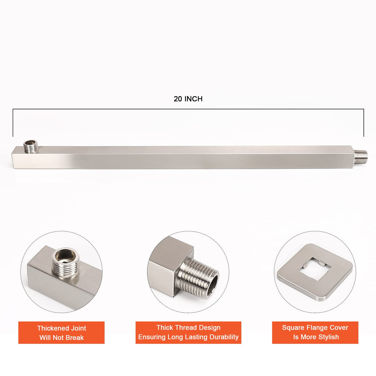 Shower Head with Extension Arm (16'' Shower with 20'' Arm / Brushed Nickel)