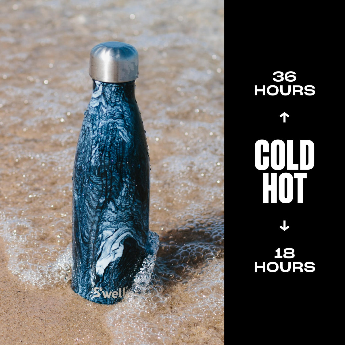 Stainless Steel Water Bottle (Azurite Marble / 17 Ounces)