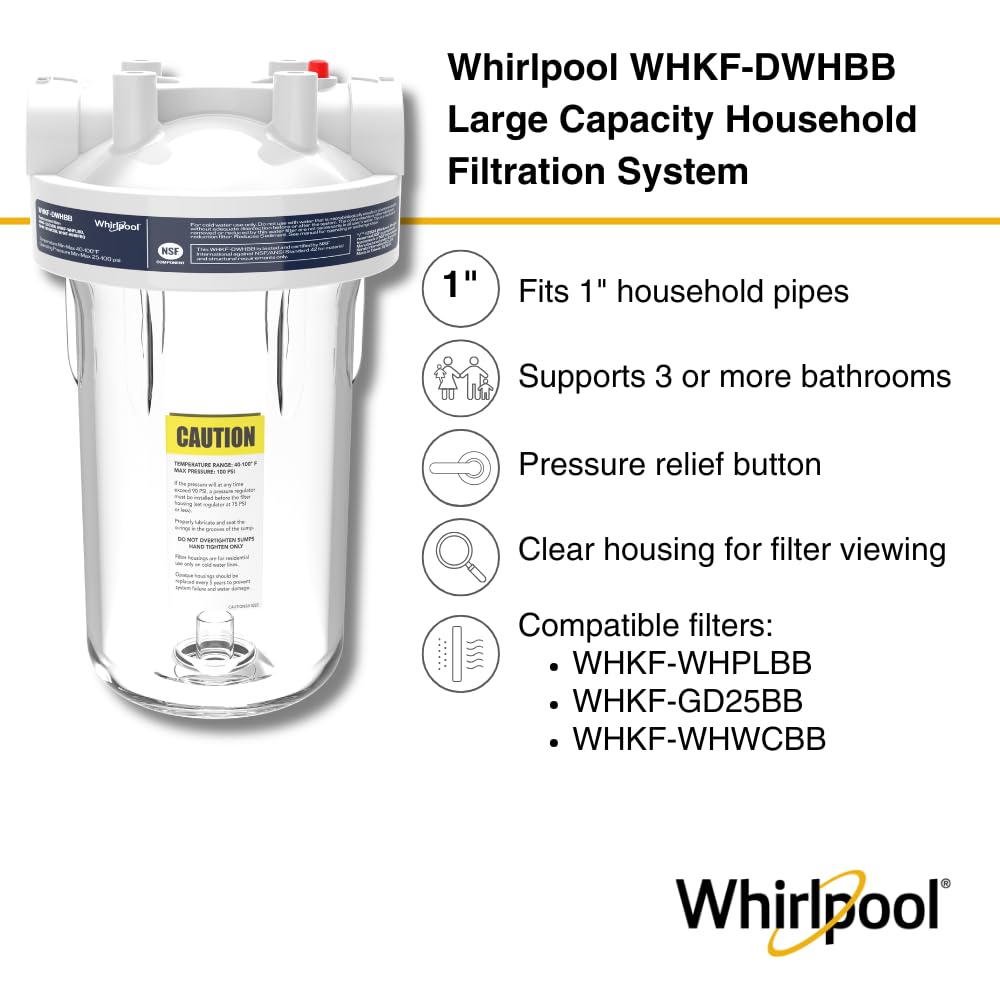 10" x 4.5" Large Capacity Whole House Water Filter System WHKF