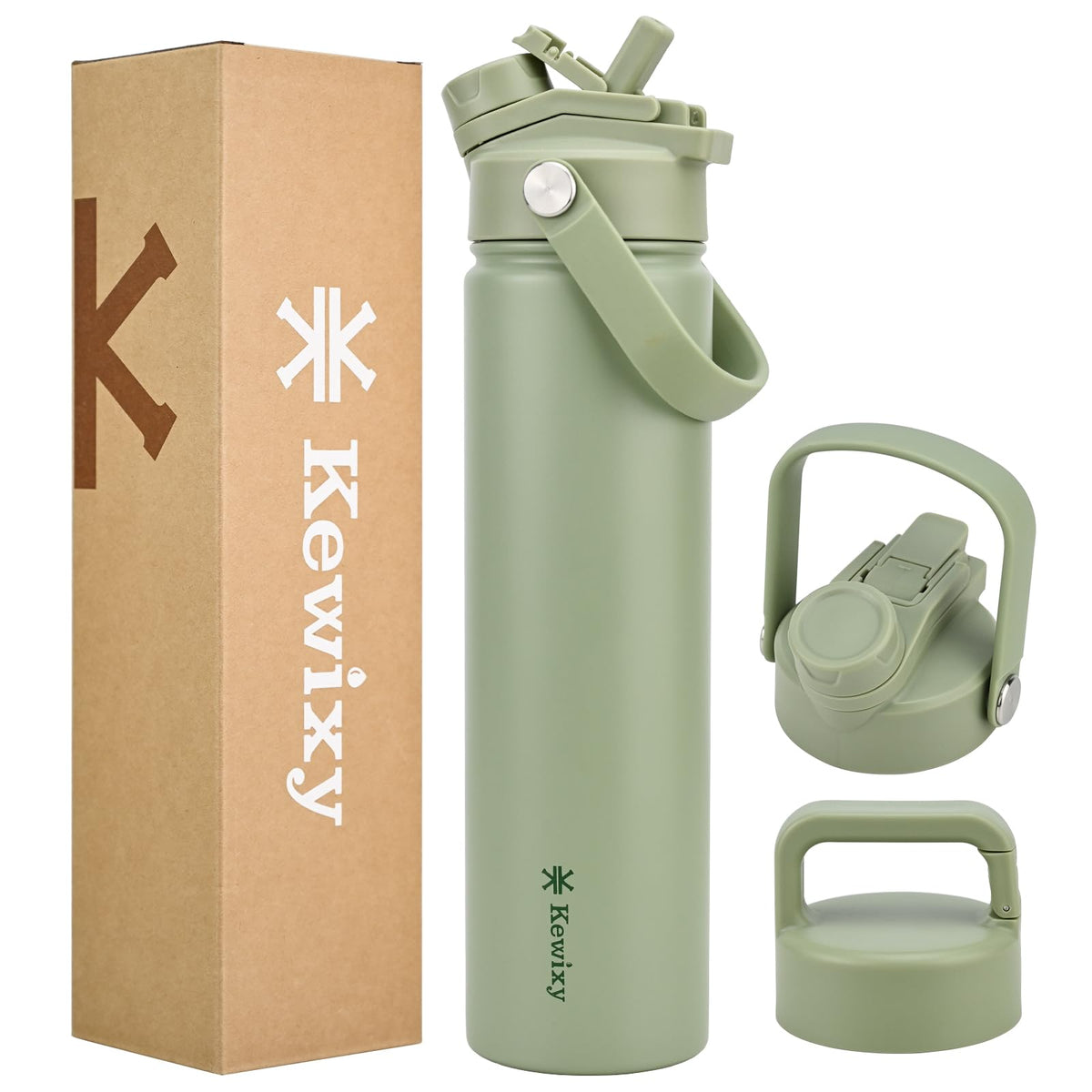 24 oz Insulated Water Bottle (Sage Green / 24 Ounces)