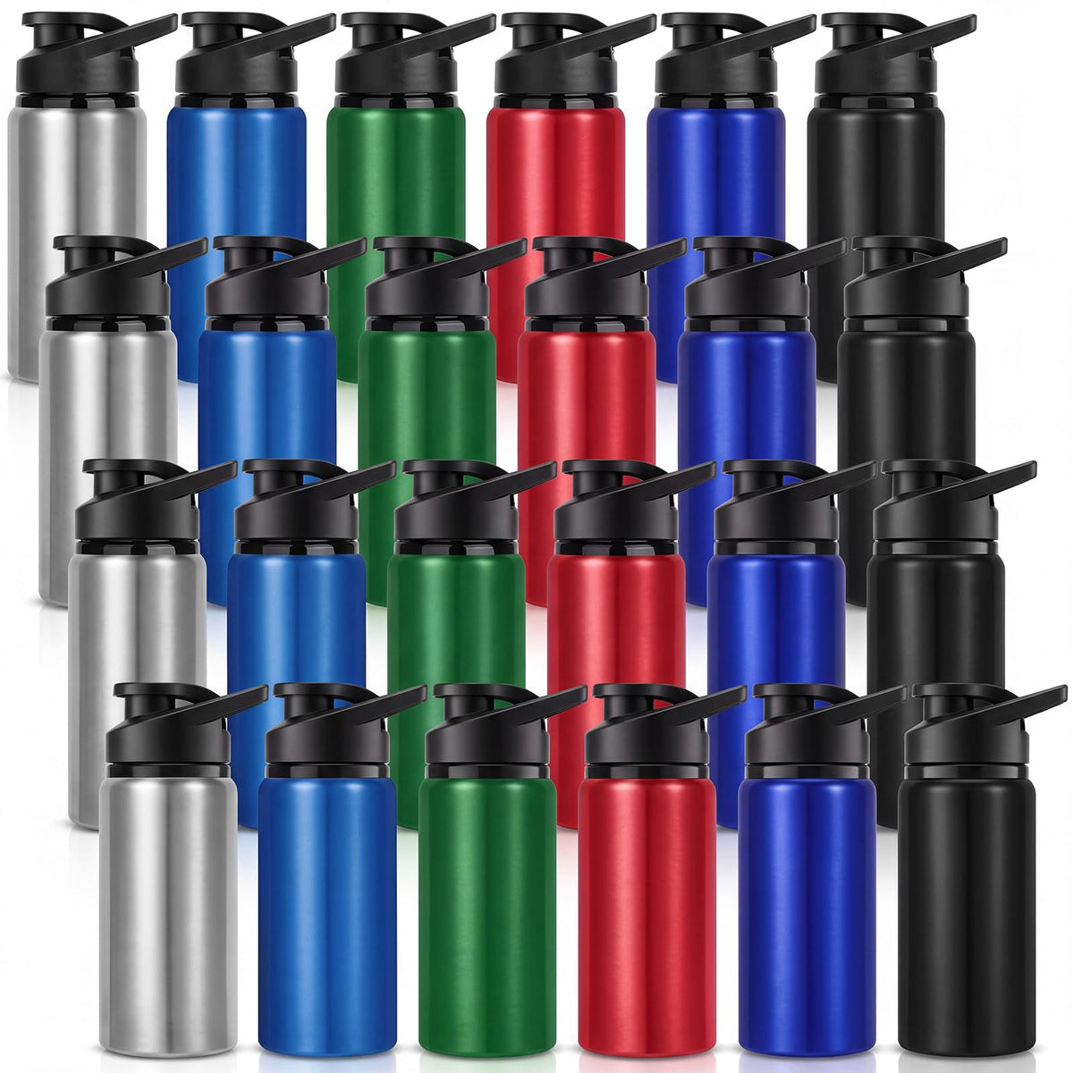 Aluminum Water Bottle Bulk (17 Ounces (Pack of 60) / Classic Color 3)