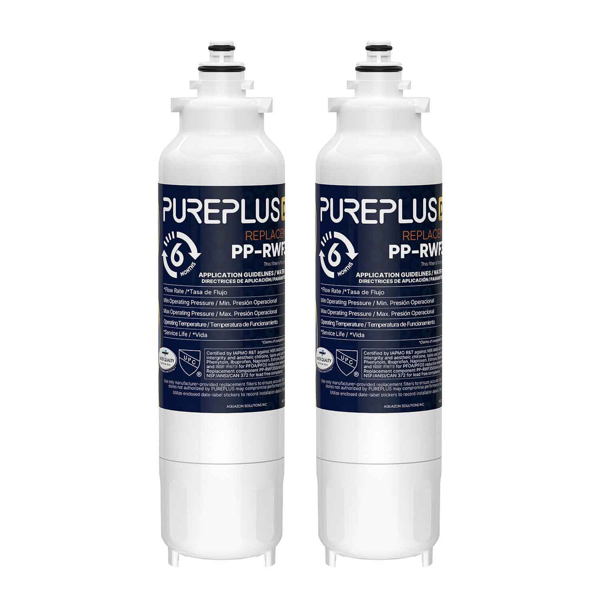 RWF3500AH Water Filter Replacement for LG LT800P (PFAS Removal (DELUXE) / 2 Count (Pack of 1))