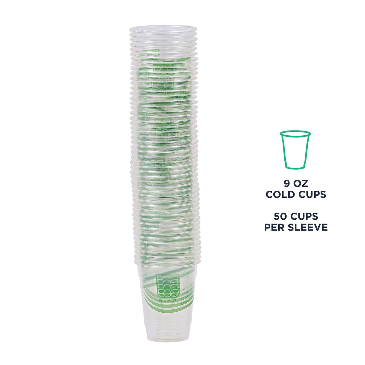 GreenStripe Clear Disposable Cold Cups (9 oz)