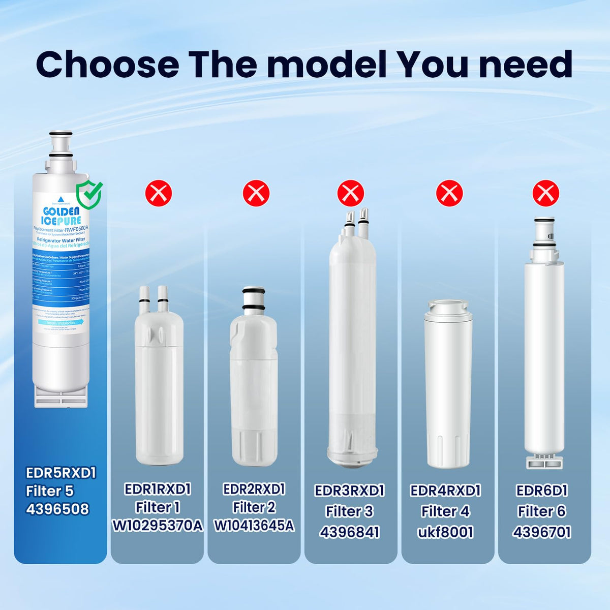 4396508 Refrigerator Water Filter (2 Count (Pack of 1))