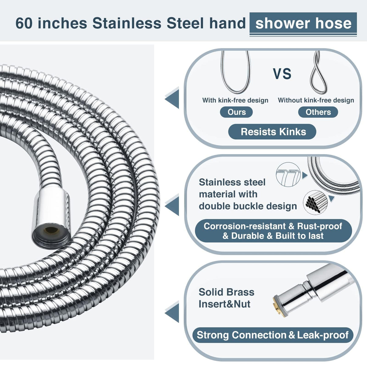 Rain Shower Head with Handheld Spray (Dual Shower Head / Chrome)