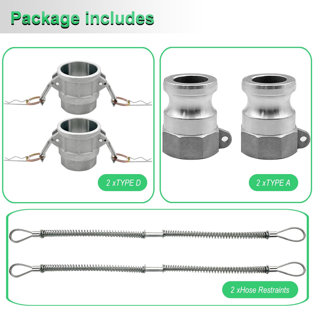 2 PCS Type A and Type D (2 inch A+D)