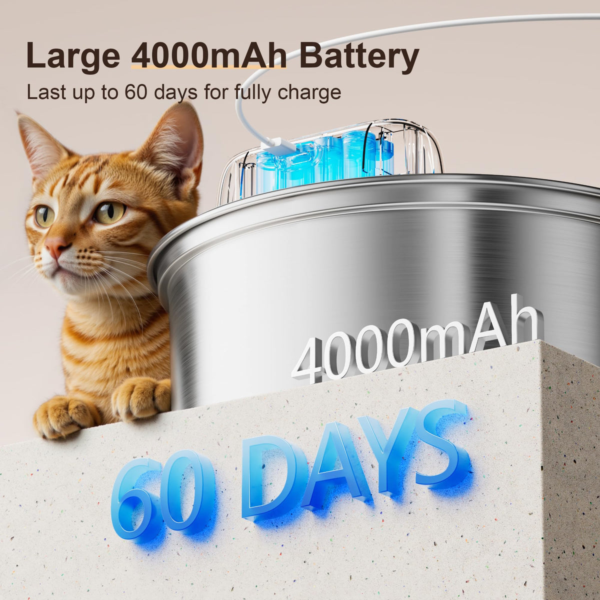 W12 Upgraded Wireless Smart Stainless Steel Dog & Cat Water Fountain