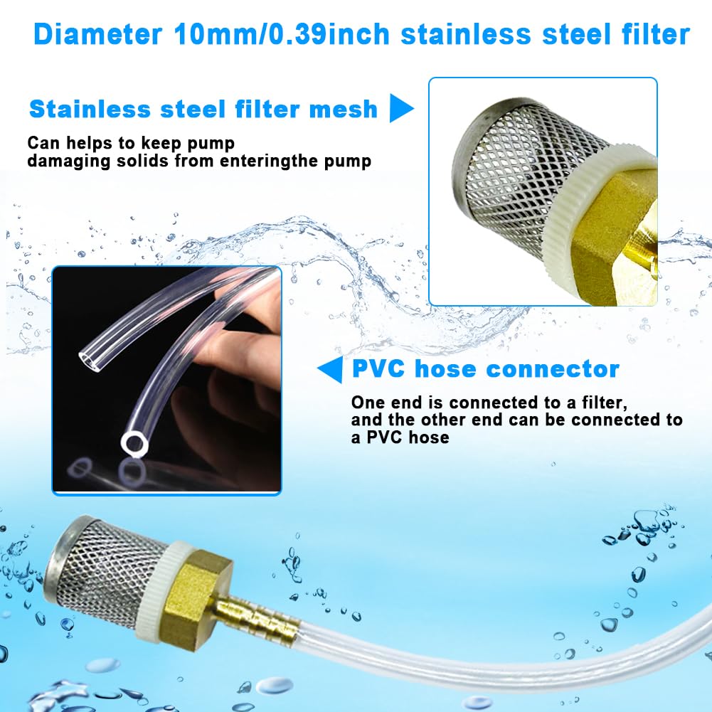 Stainless steel filter copper tube joint 10mm diameter hose connection (Diameter 10MM)