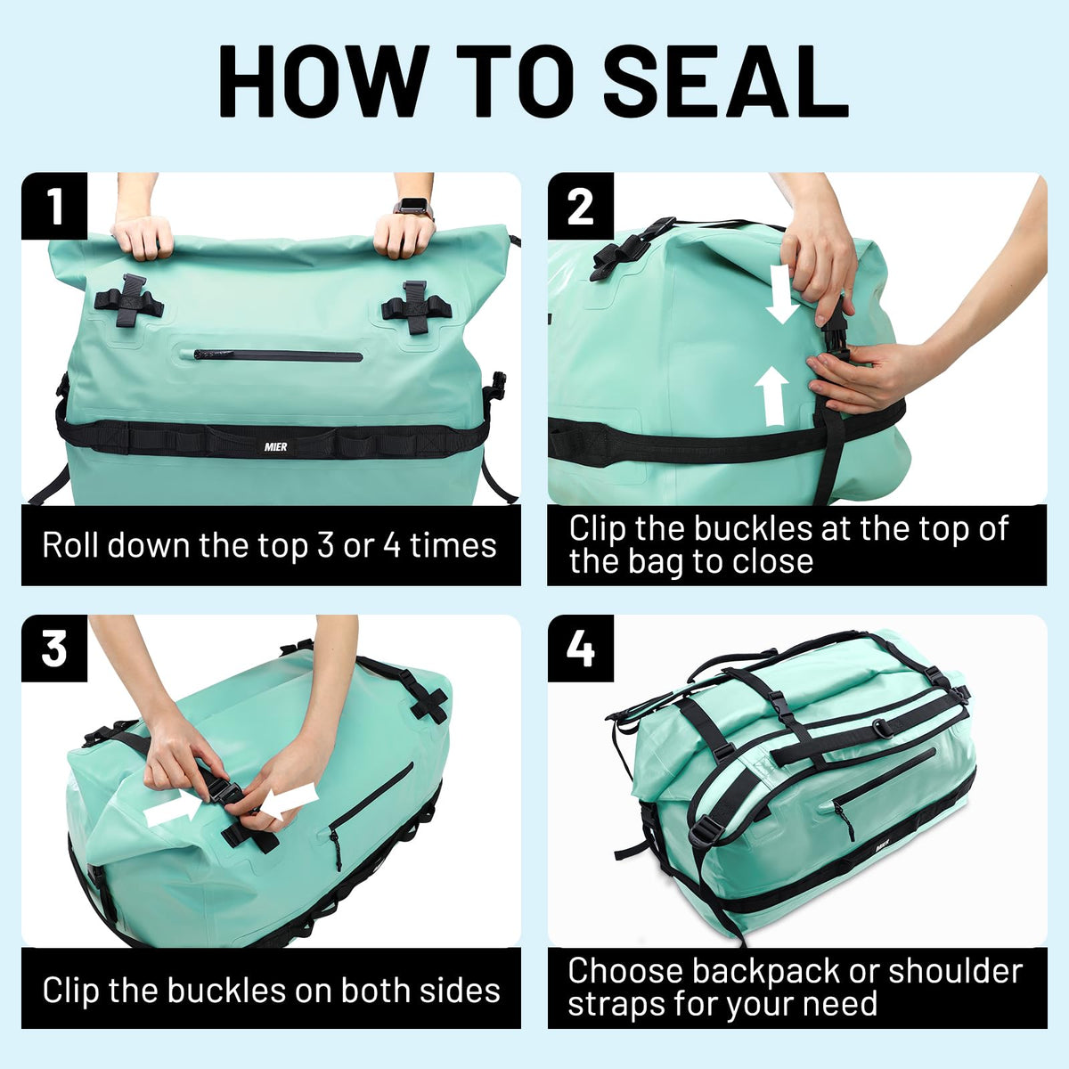 Large Waterproof Duffel Bag (Green / 80L)
