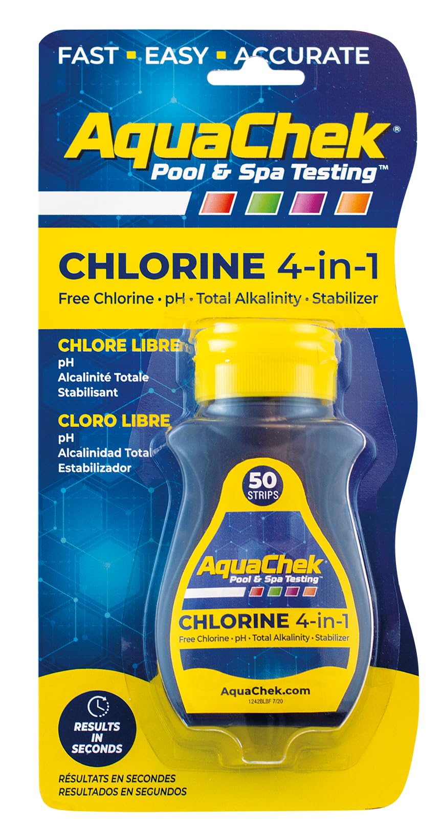 Yellow 4 Way Pool and Spa Test Strips (1-Pack)