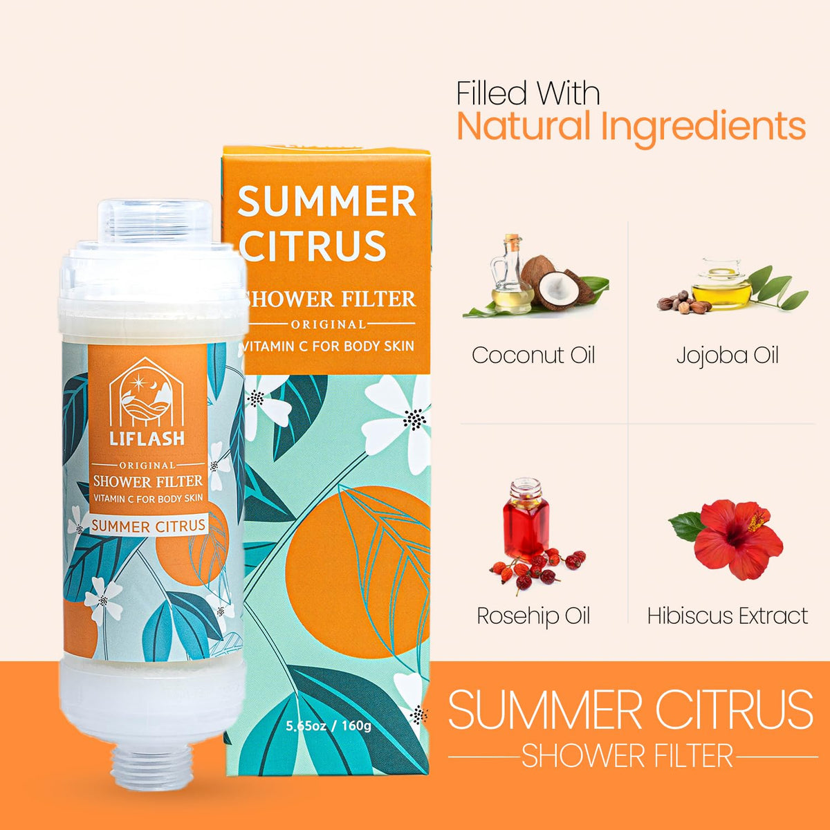 Vitamin C Shower Filter for Hard Water (SUMMER CITRUS)