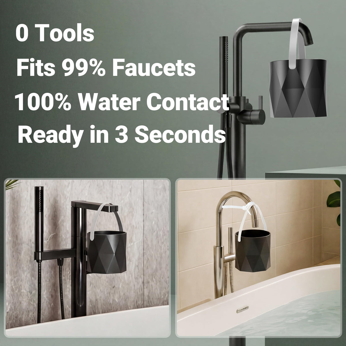 Bath Faucet Filter (Matte Black)
