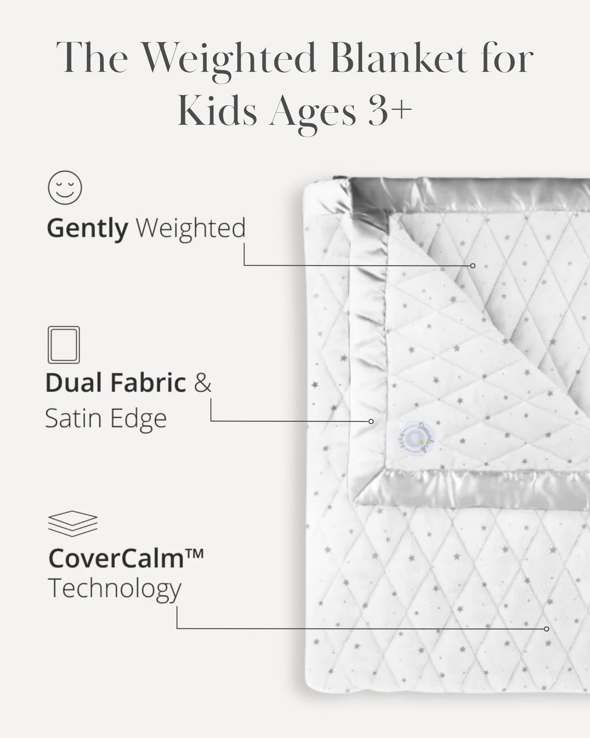 4lb Weighted Blanket for Kids (White)