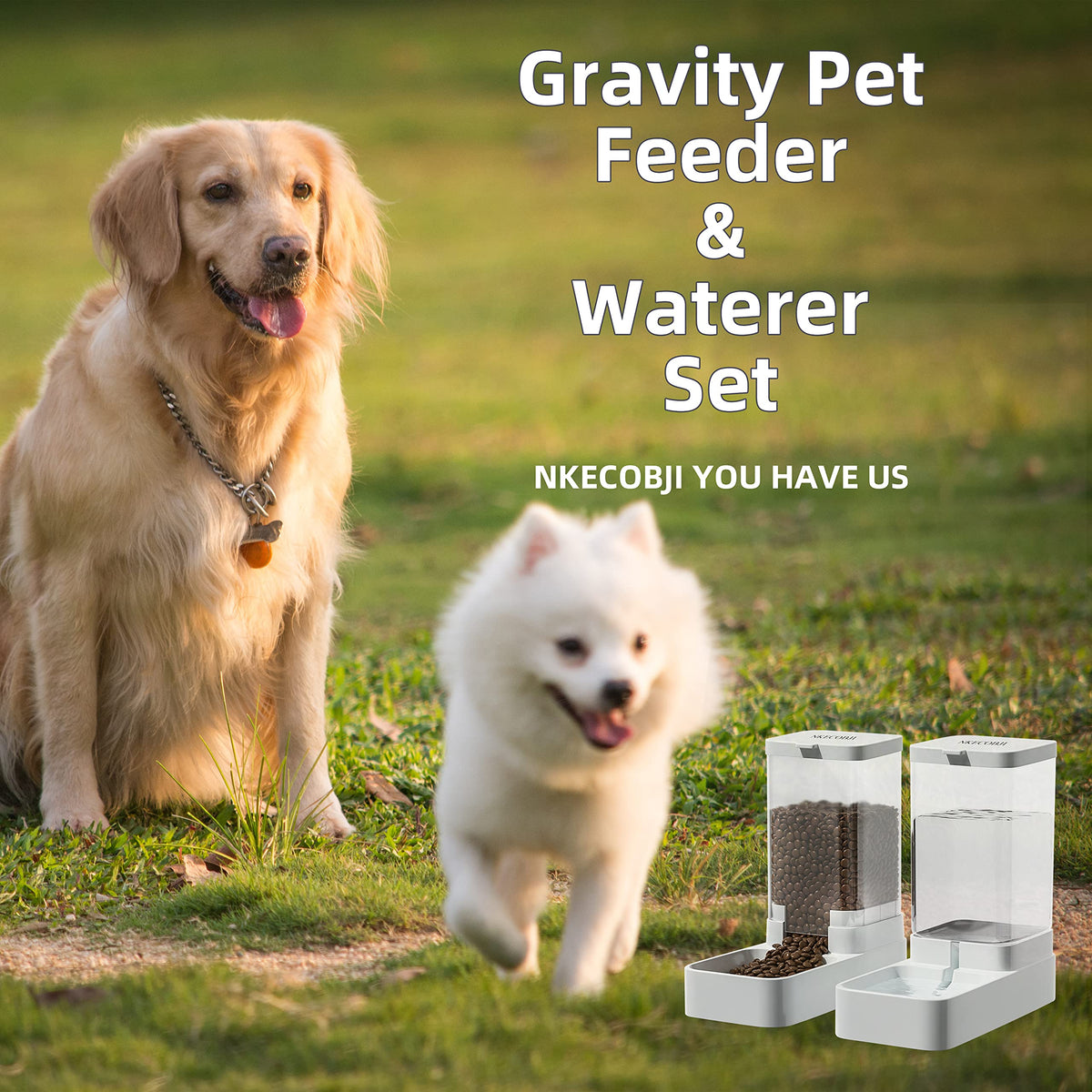 Gravity Pet Feeder and Water Dispenser Set (Water Feeder & Food Feeder)