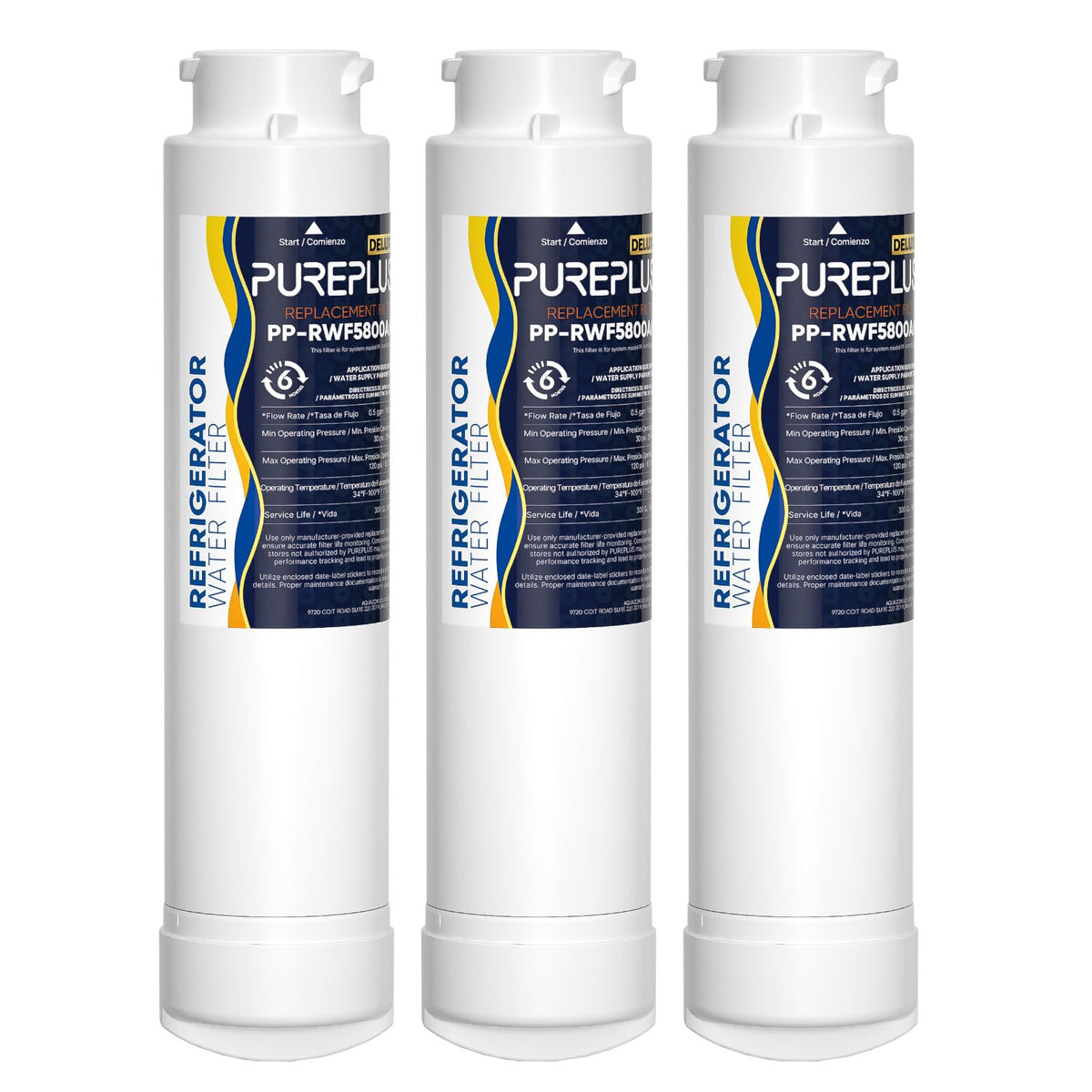 RWF5800B Water Filter Replacement for Frigidaire EPTWFU01 (PFAS Removal (DELUXE) / 3 Count (Pack of 1))