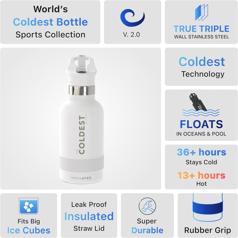 Coldest Insulated Water Bottle with Straw Lid (32 oz / Camouflage Flag)