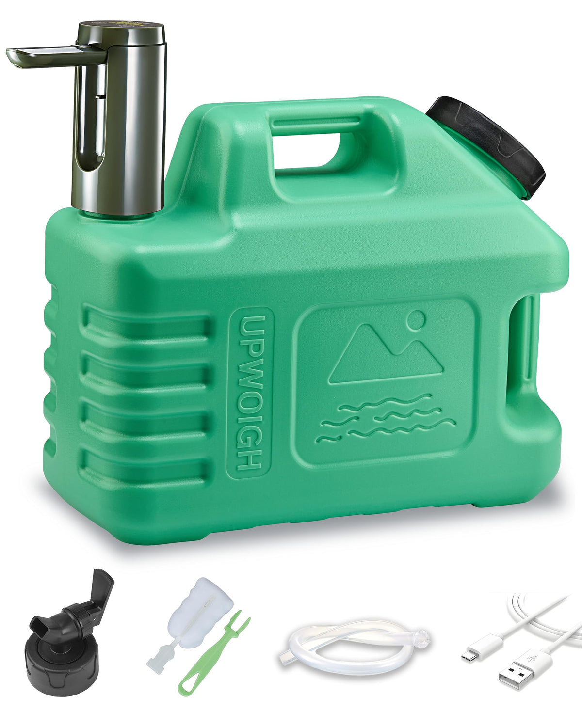3.5 Gallon Water Jug with Rechargeable Touch Pump (Pine Green / 3.5 Gal)