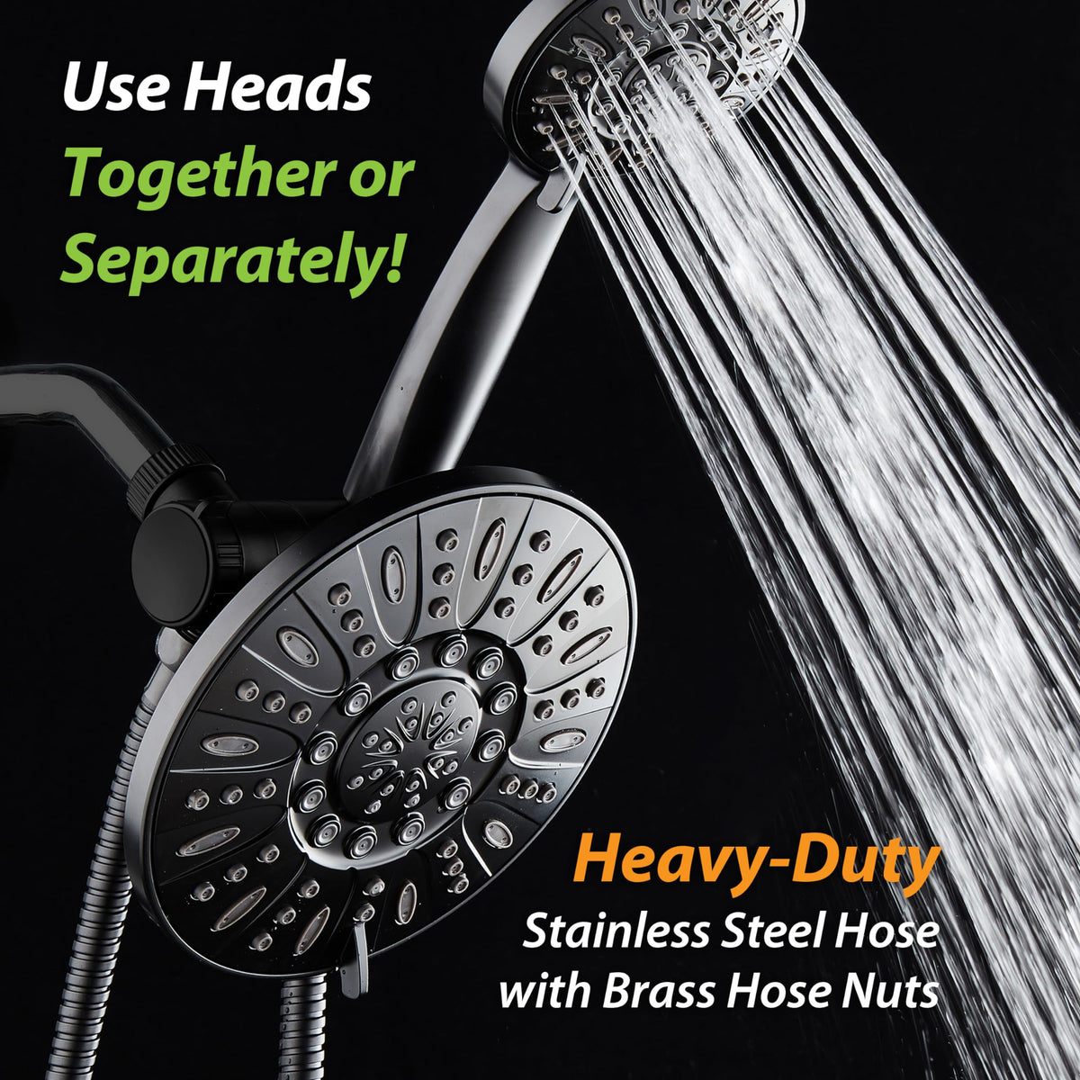 7" Premium High Pressure 3 (2.5 Gallons Per Minute / Matte Black)