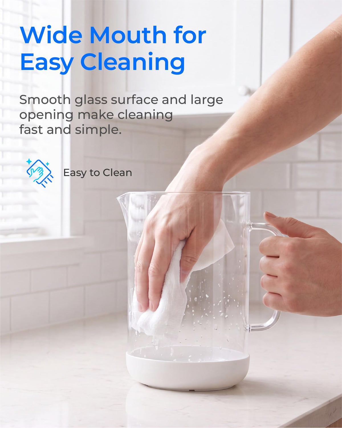 PT-13W TDS-Reducing Glass Water Filter Pitcher, Large 10-Cup (White)