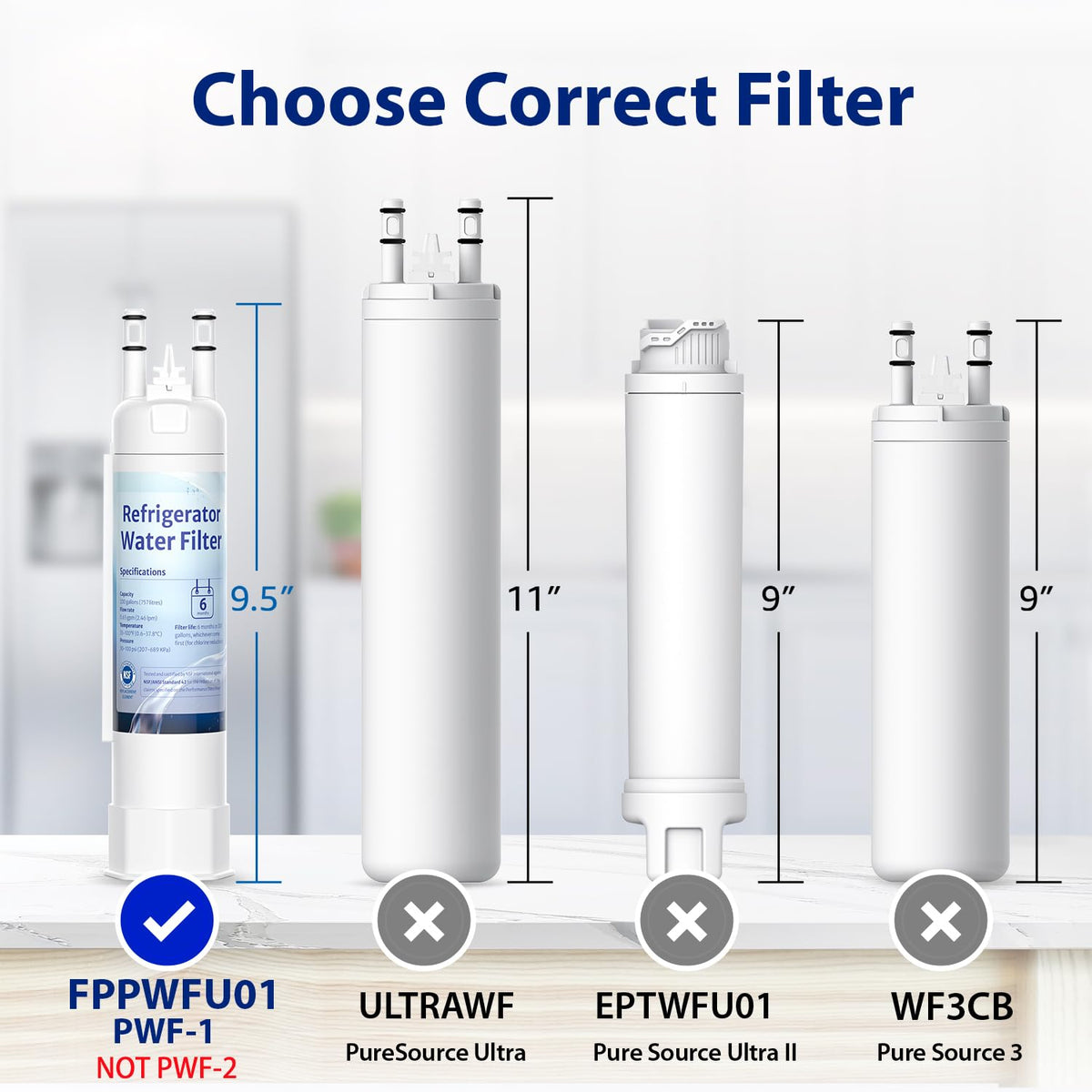 FPPWFU01 Water Filter Replacement for EPPWFU01