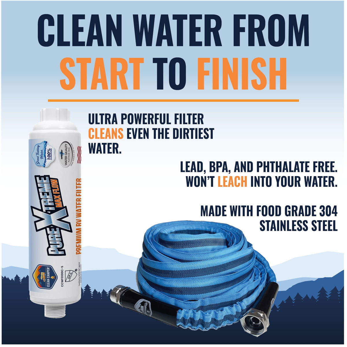 RV Drinking Water Hose & Water Filter Bundle