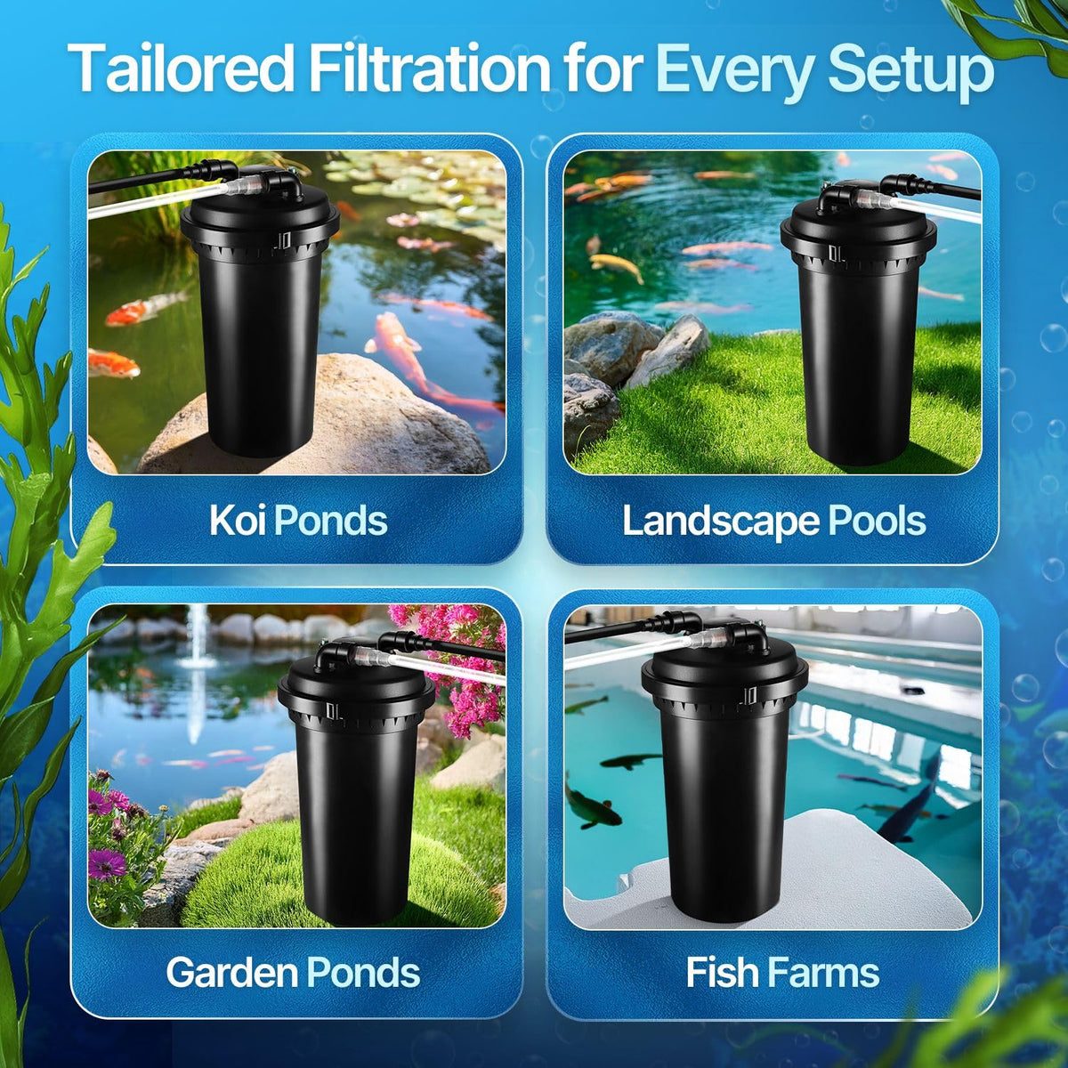 Bio Pressure Pond Filter (Heavy-Duty I For Ponds up to 4,200 Gallons)