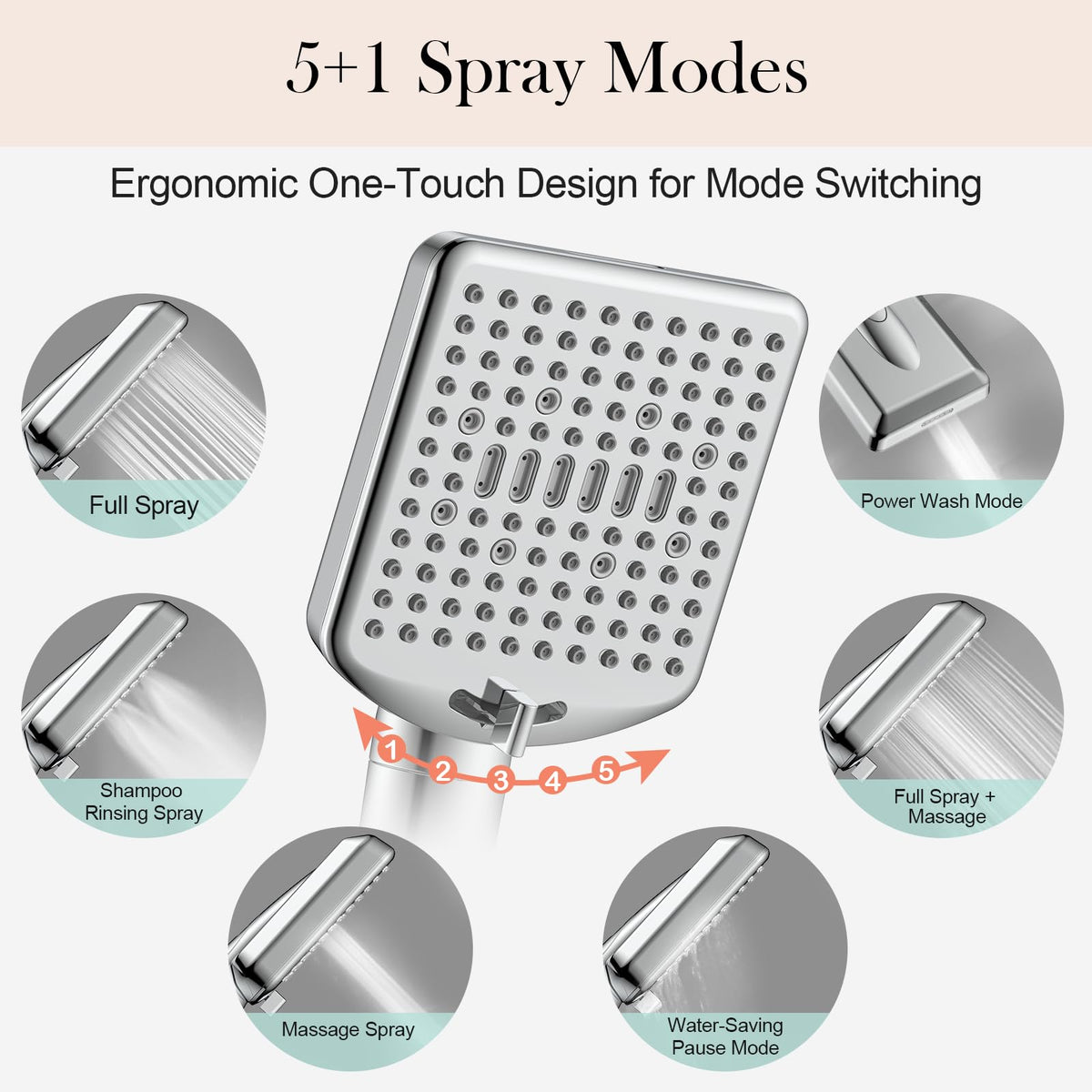 Filtered Shower Head with Handheld (Silver)