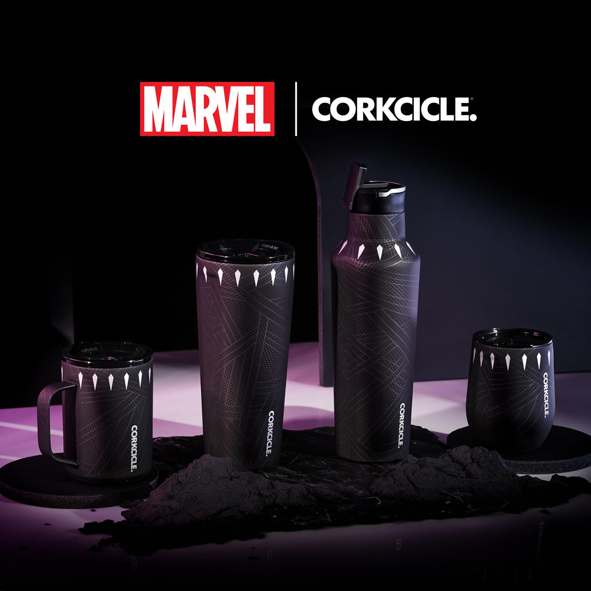 Water Bottle with Spill (Black Panther / 20 Ounces)