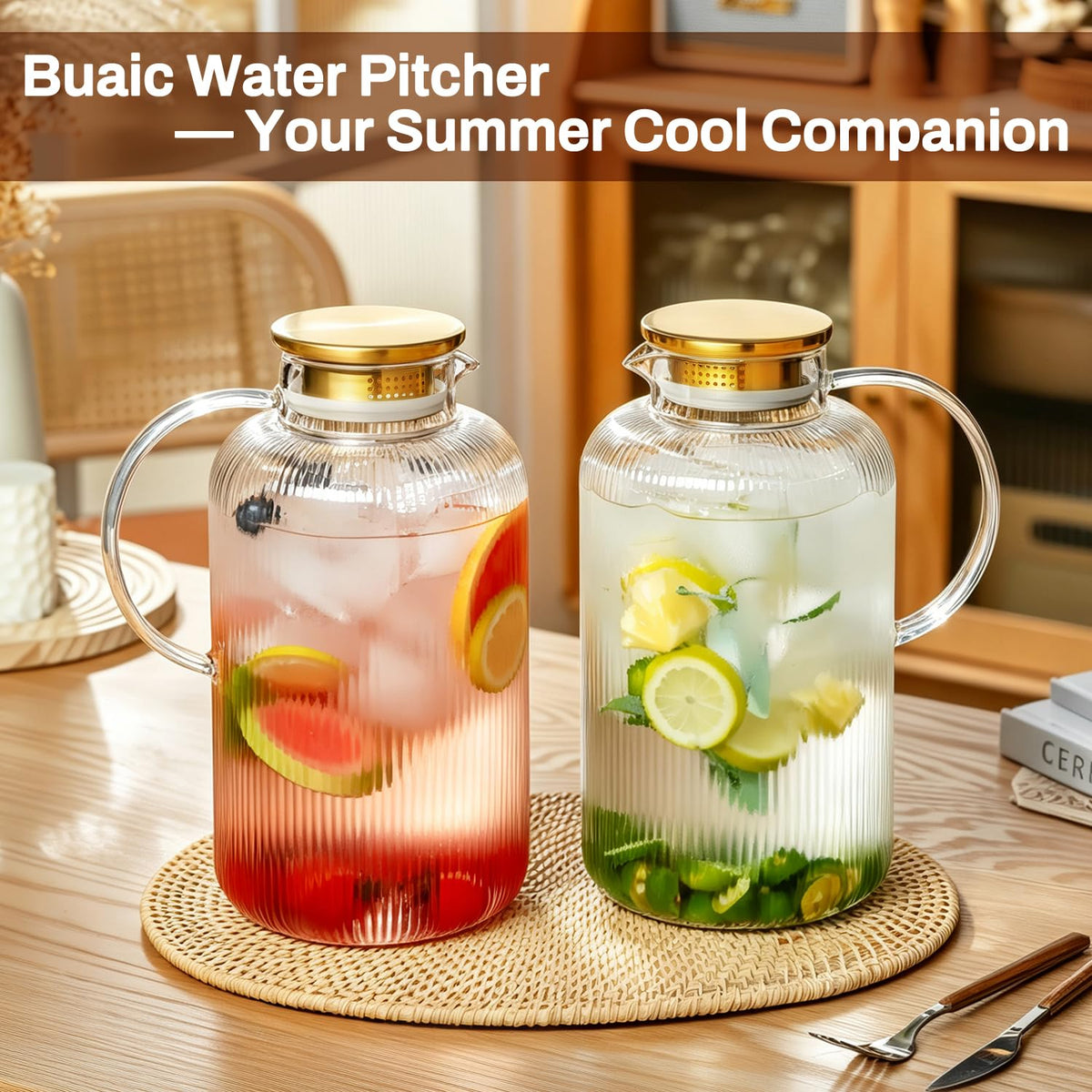 Glass Pitcher with Lid (Clear / 128 Ounces)