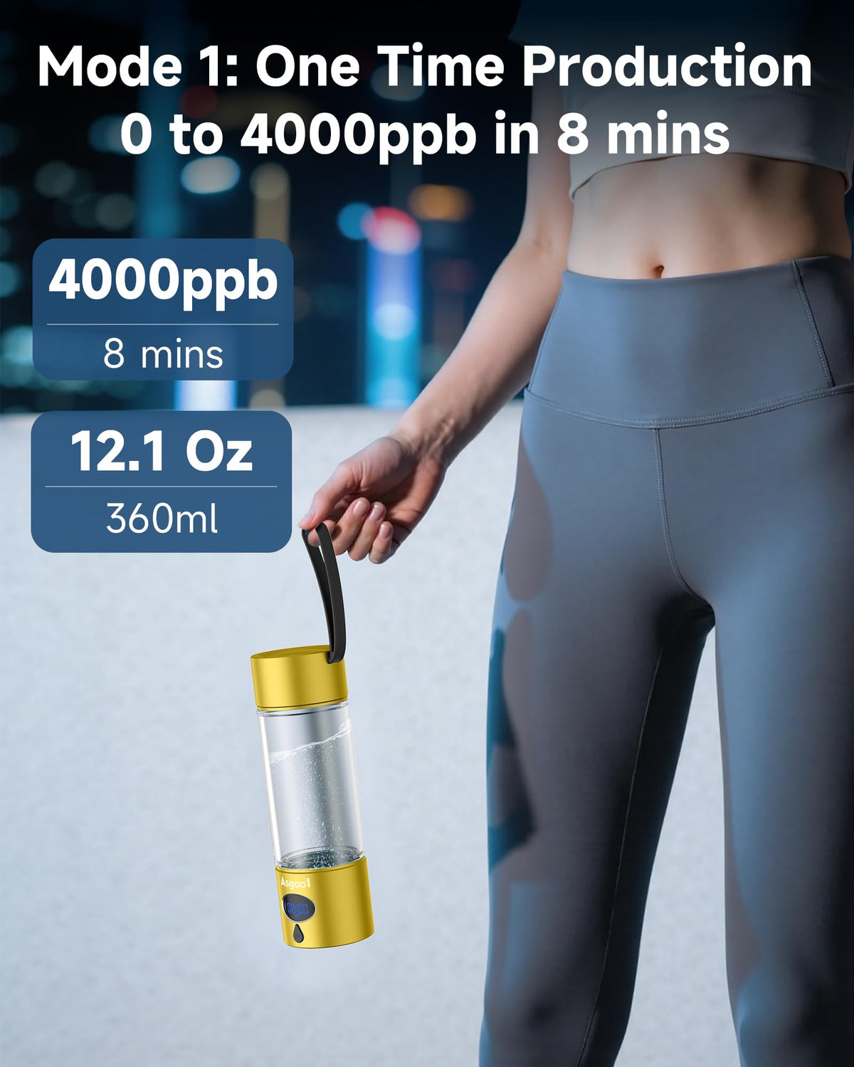 360ml Portable Hydrogen Water Bottle Generator with PEM