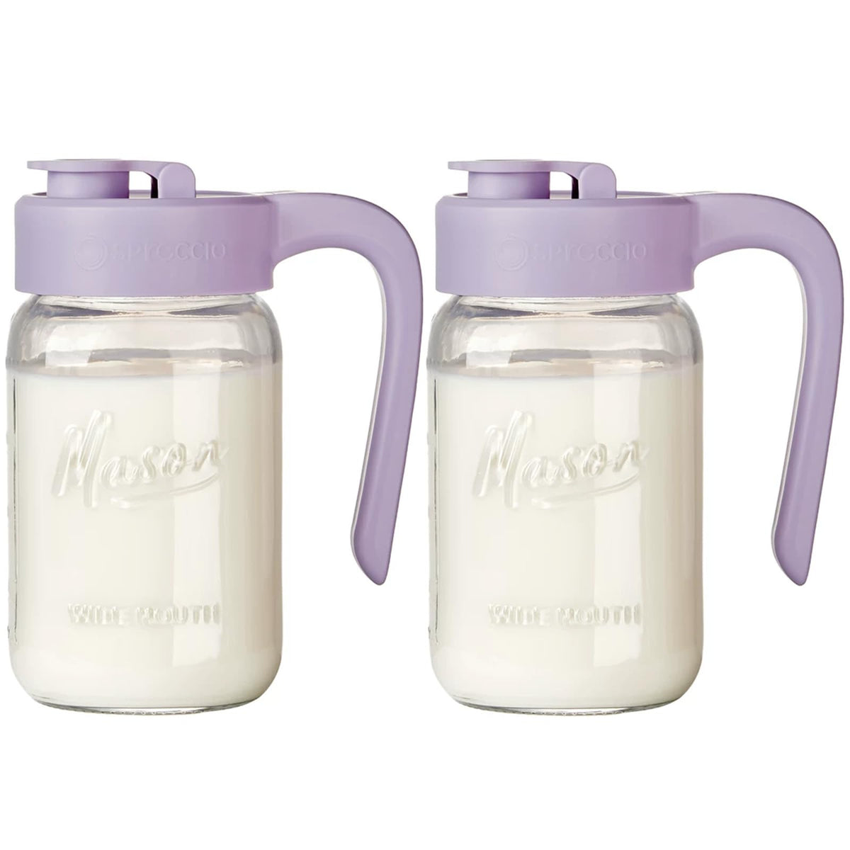 32 oz Glass Pitcher with Lid (Purple)