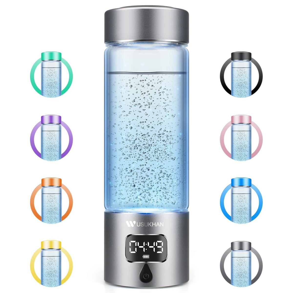 Hydrogen Water Bottle Generator with SPE (Grey)