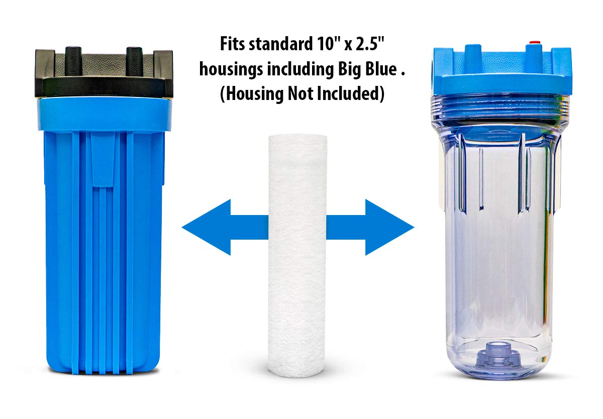 HVV1 10N 1 Micron 10" x 2.5" Premium Sediment Water Filter Replacement Cartridge (1 micron)