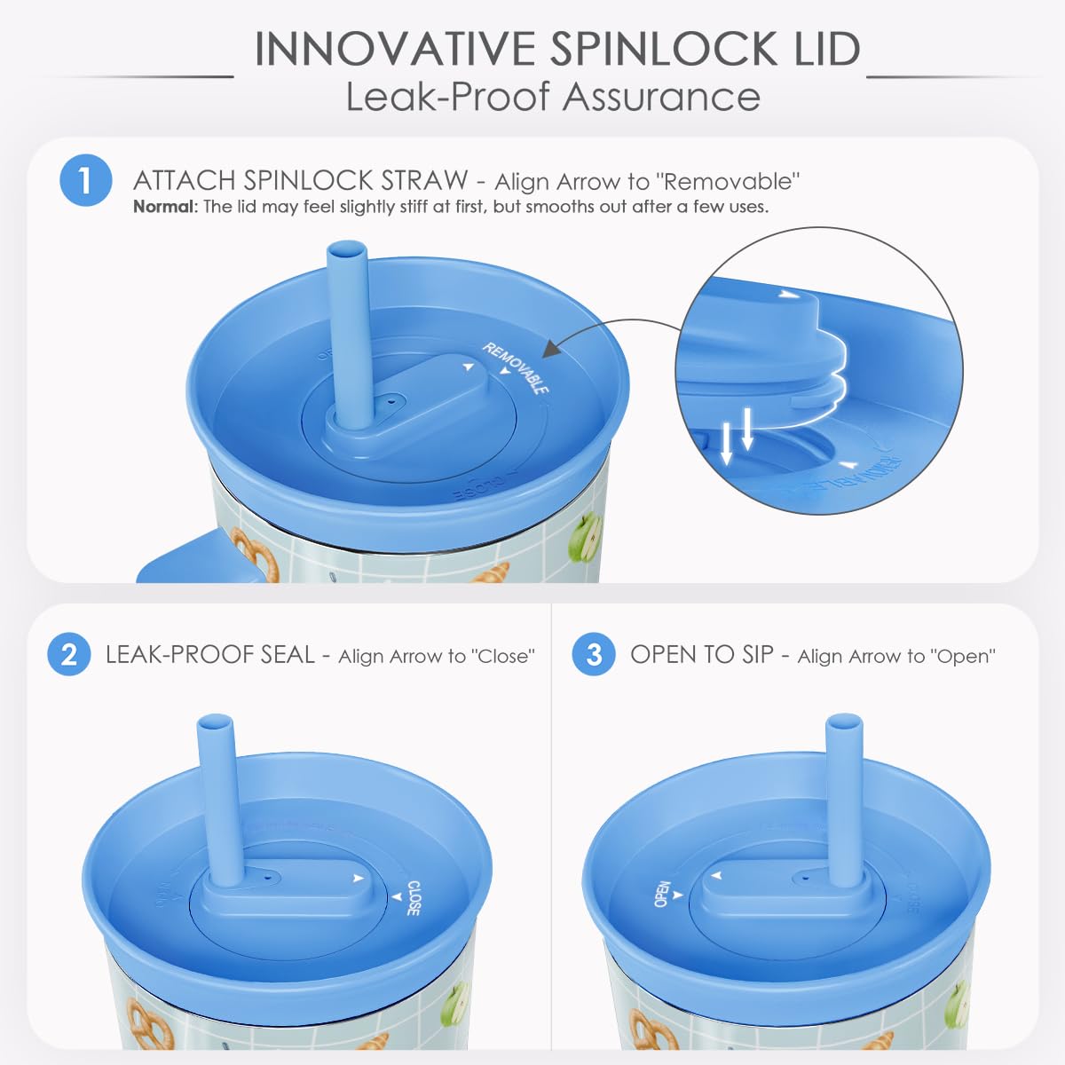 Picnic Stainless Steel Locking Lid Silicone Straw Tumbler with Handle 40oz (Picnic)