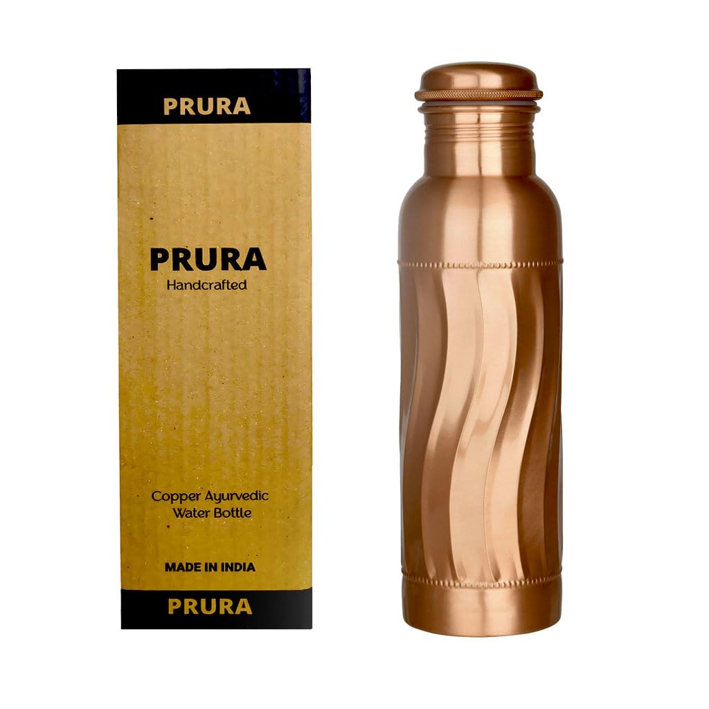 Copper Water Bottle A Leak Proof Ayurvedic Pure Copper Vessel (950 ml / Design 17)