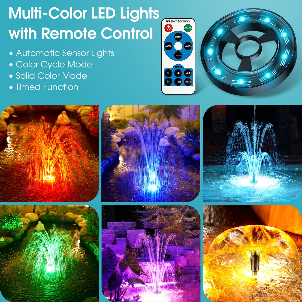 Pond Filter with Fountain Kits (S104 with Light)